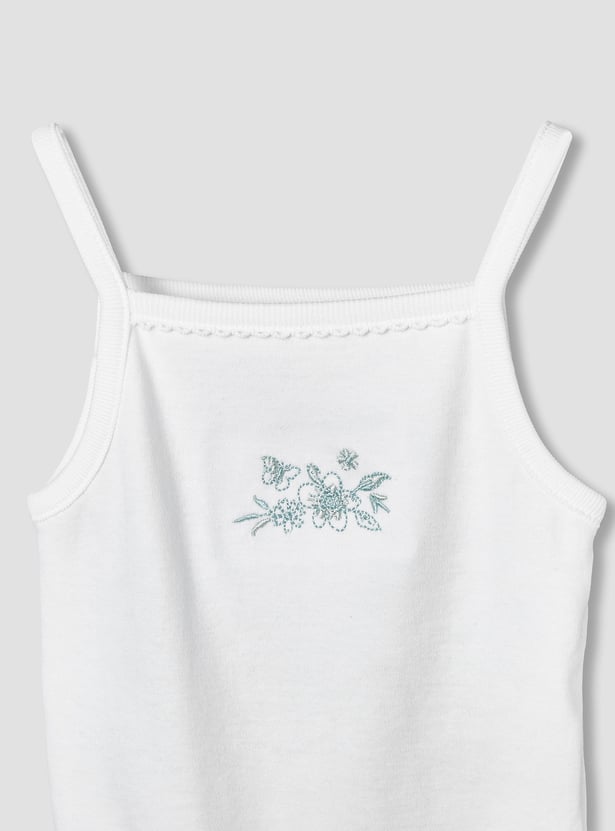 Giggles Floral Embroidered Bodysuit