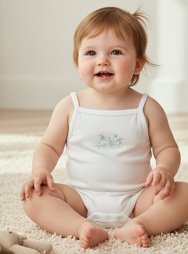 Giggles Floral Embroidered Bodysuit