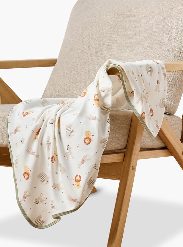 Juniors Animal Print Receiving Blanket