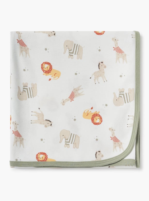 Juniors Animal Print Receiving Blanket