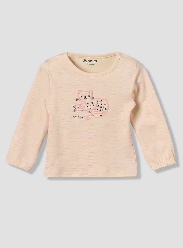 Juniors Printed T-shirt with Pyjamas Set