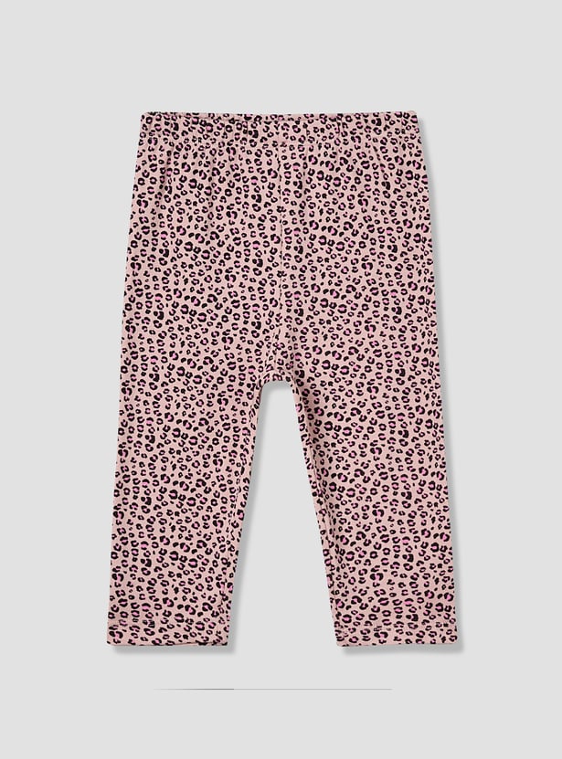 Juniors Printed T-shirt with Pyjamas Set