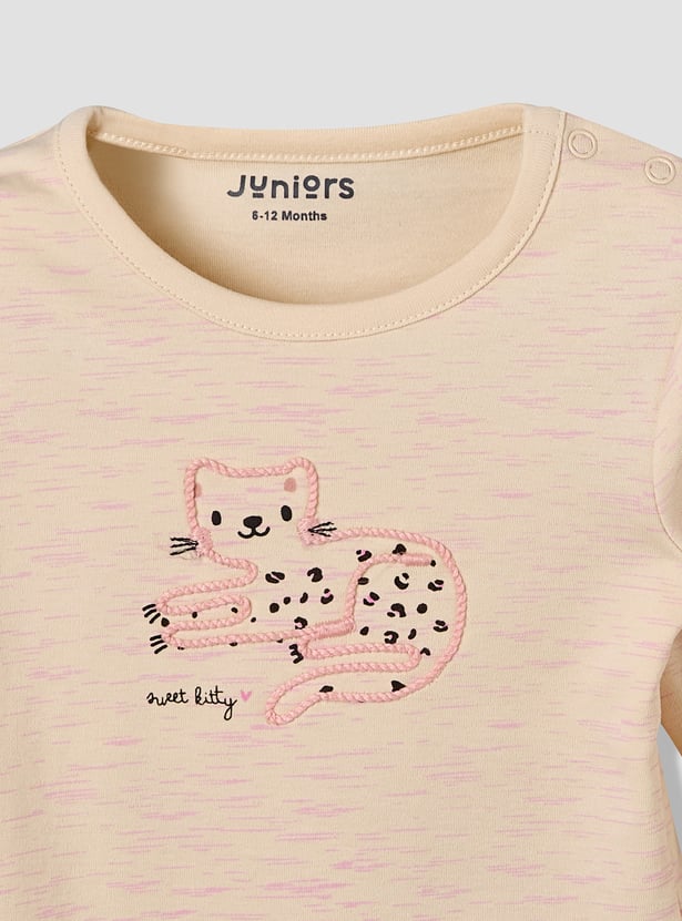 Juniors Printed T-shirt with Pyjamas Set