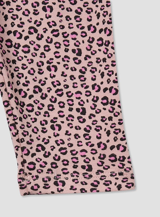 Juniors Printed T-shirt with Pyjamas Set