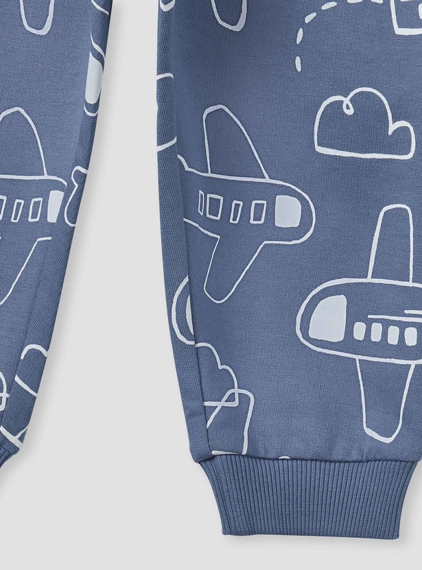 Juniors Printed Joggers with Pockets - Set of 2