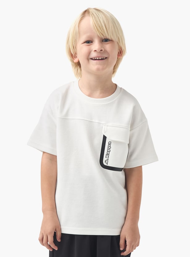 Kappa Logo Detail T-shirt with Crew Neck and Short Sleeves