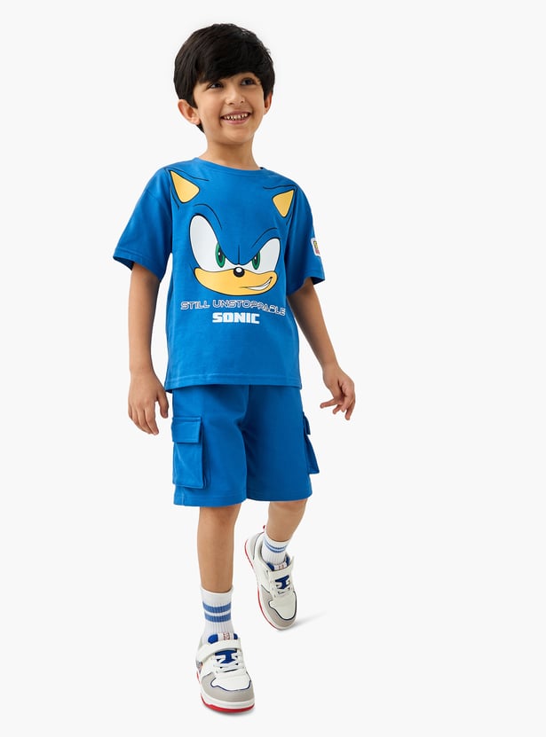 Juniors Sonic the Hedgehog Print Cargo Shorts