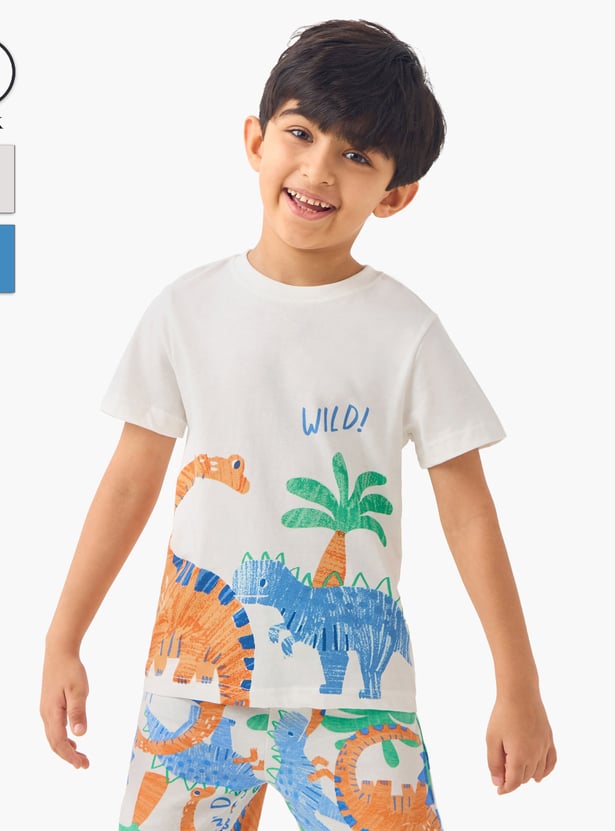 Juniors Dinosaur Print T-shirt and Shorts Set