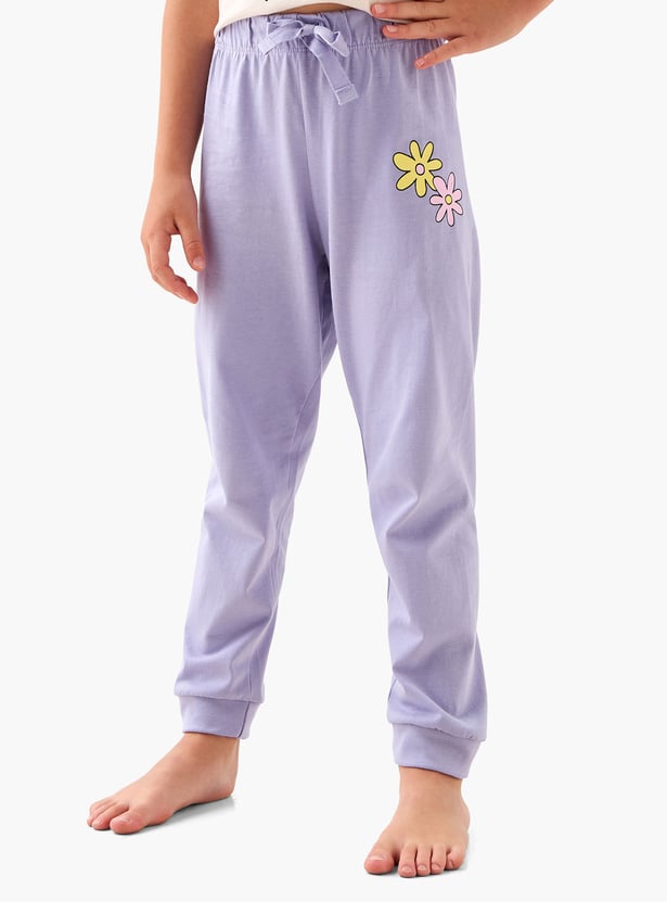 Juniors Floral Print T-shirt and Pyjama Set