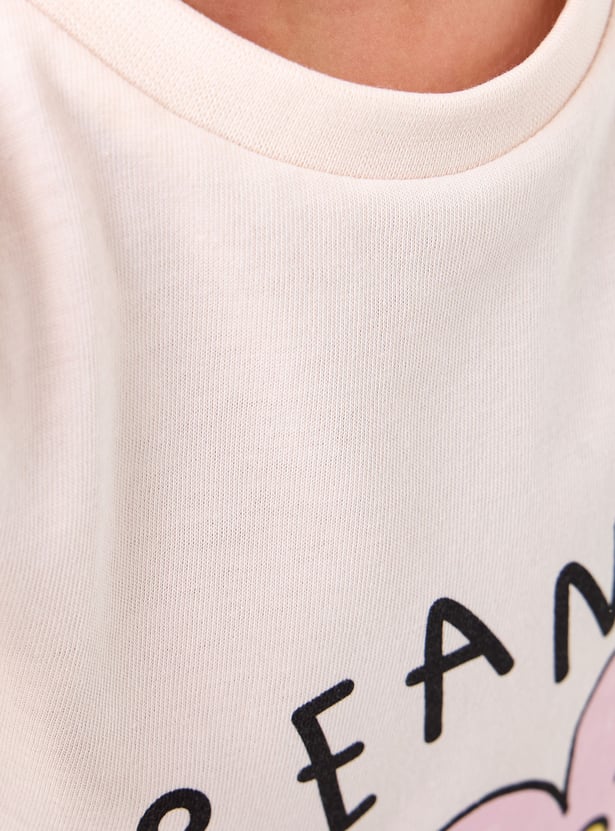 Juniors Floral Print T-shirt and Pyjama Set