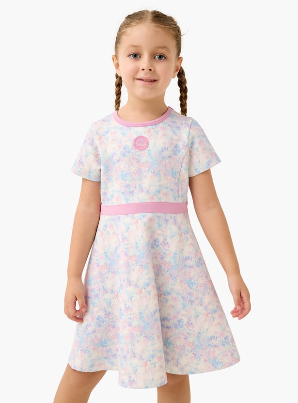Kappa All-Over Print Dress with Short Sleeves