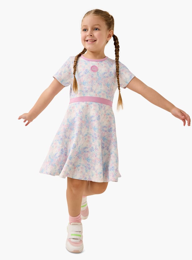 Kappa All-Over Print Dress with Short Sleeves