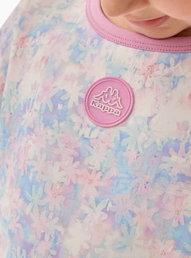 Kappa All-Over Print Dress with Short Sleeves