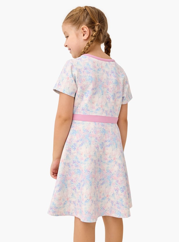 Kappa All-Over Print Dress with Short Sleeves