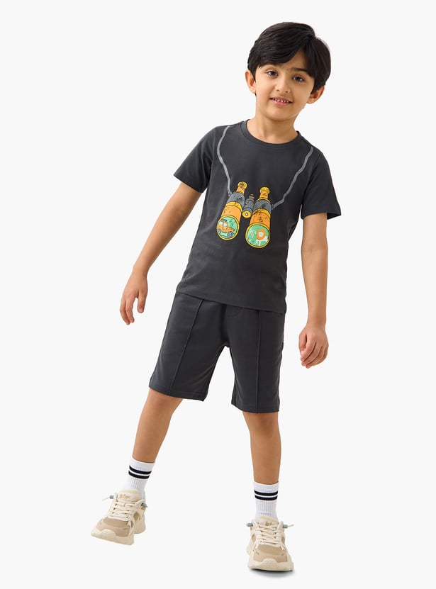 Juniors Binocular Print T-shirt with Short Sleeves