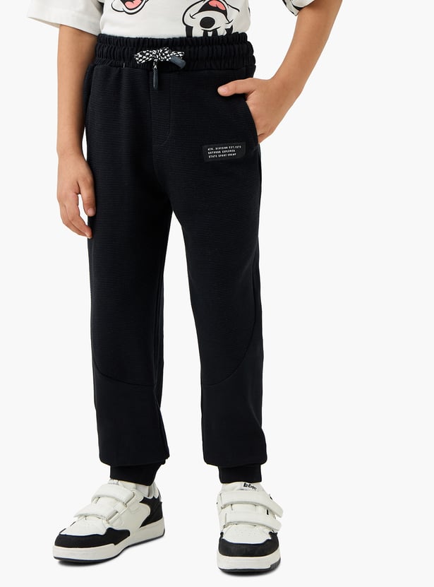 Juniors Textured Joggers with Drawstring Closure and Pockets