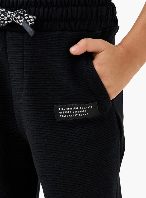 Juniors Textured Joggers with Drawstring Closure and Pockets