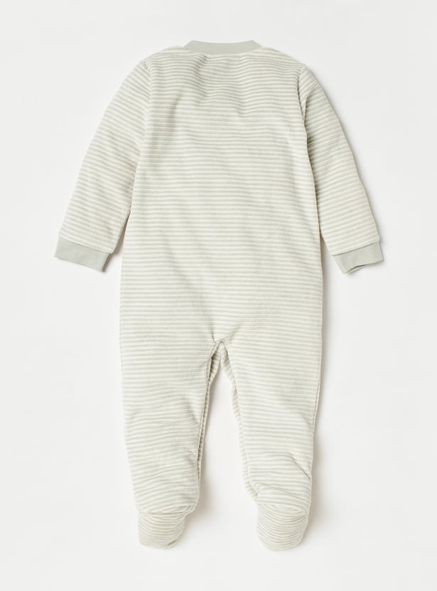 Juniors Striped Sleepsuit with Long Sleeves