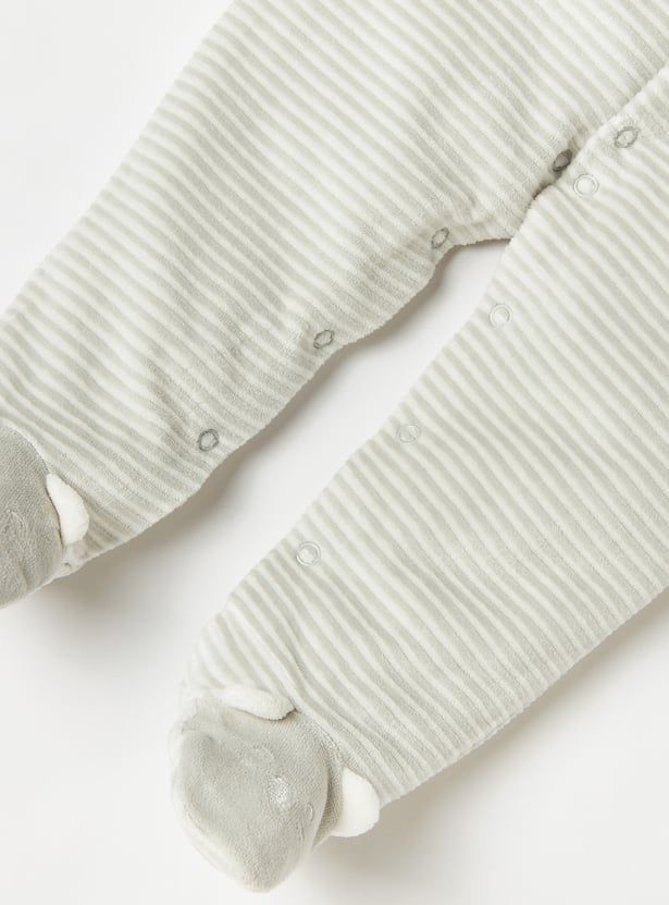 Juniors Striped Sleepsuit with Long Sleeves