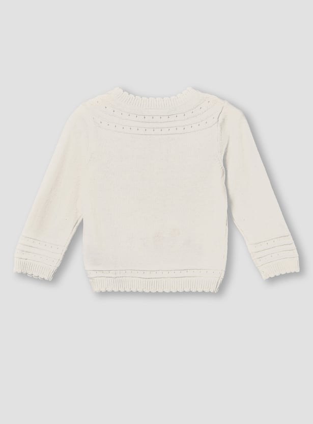 Juniors Embroidered Sweater with Pants Set