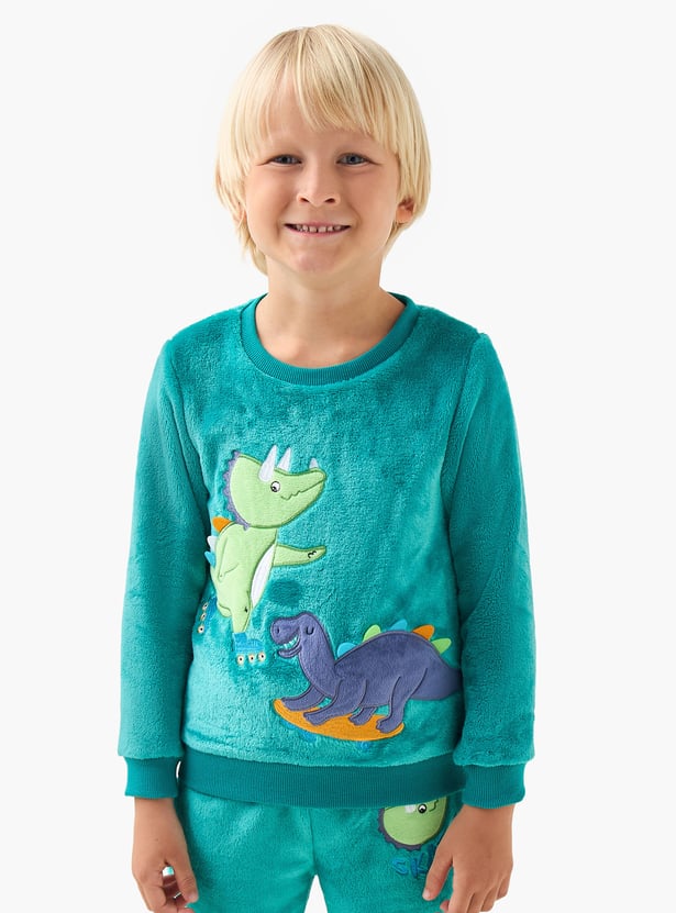 Juniors Dinosaur Applique Sweatshirt and Joggers Set