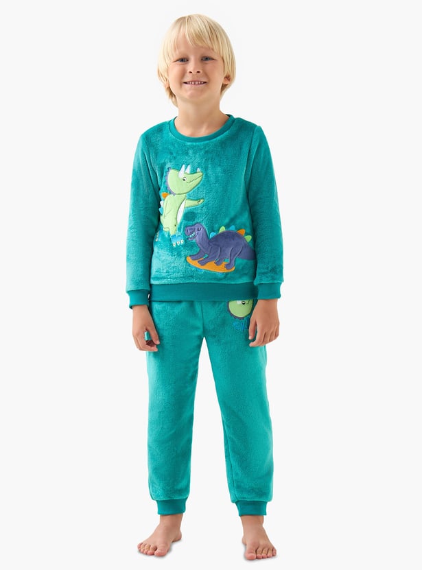 Juniors Dinosaur Applique Sweatshirt and Joggers Set