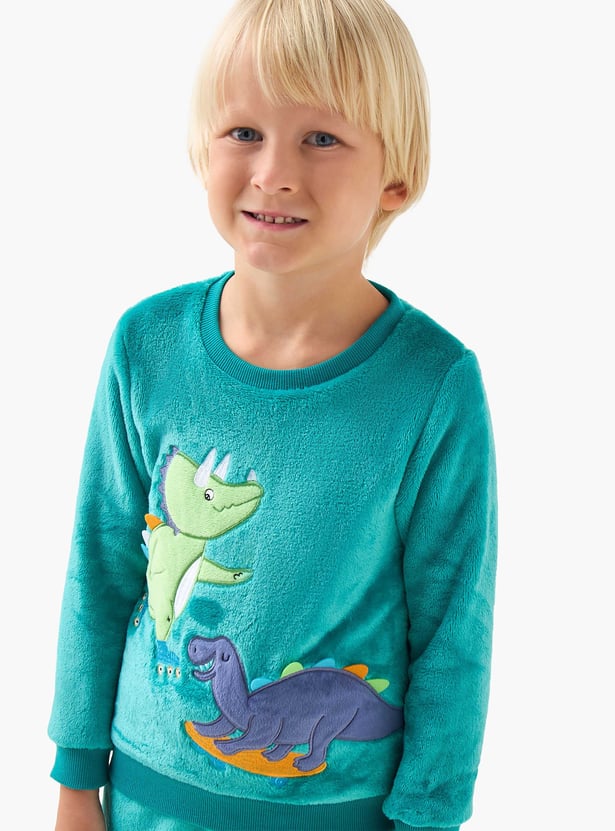 Juniors Dinosaur Applique Sweatshirt and Joggers Set