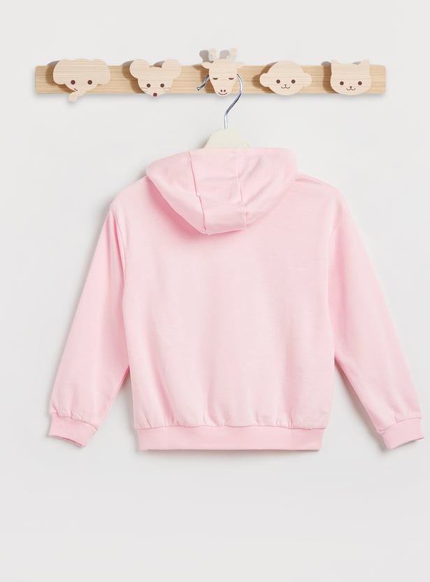 Juniors Graphic Print Hooded Sweatshirt