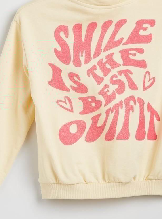 Juniors Back Graphic Print Sweatshirt