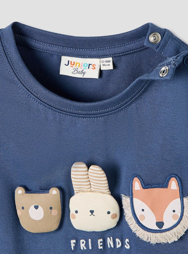 Juniors 3 Piece Applique T-shirt with Joggers Set