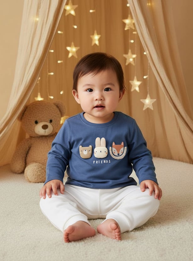 Juniors 3 Piece Applique T-shirt with Joggers Set