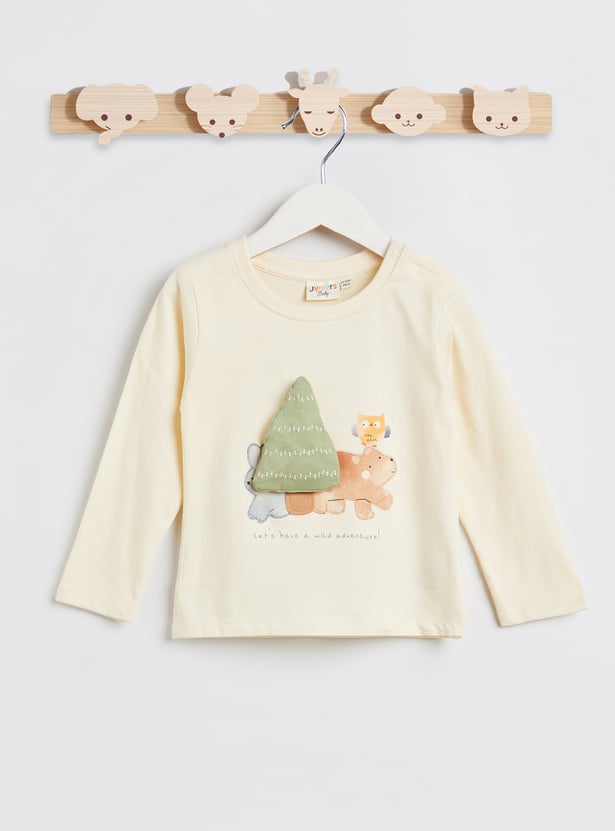 Juniors 3 Piece Applique T-shirt with Joggers Set