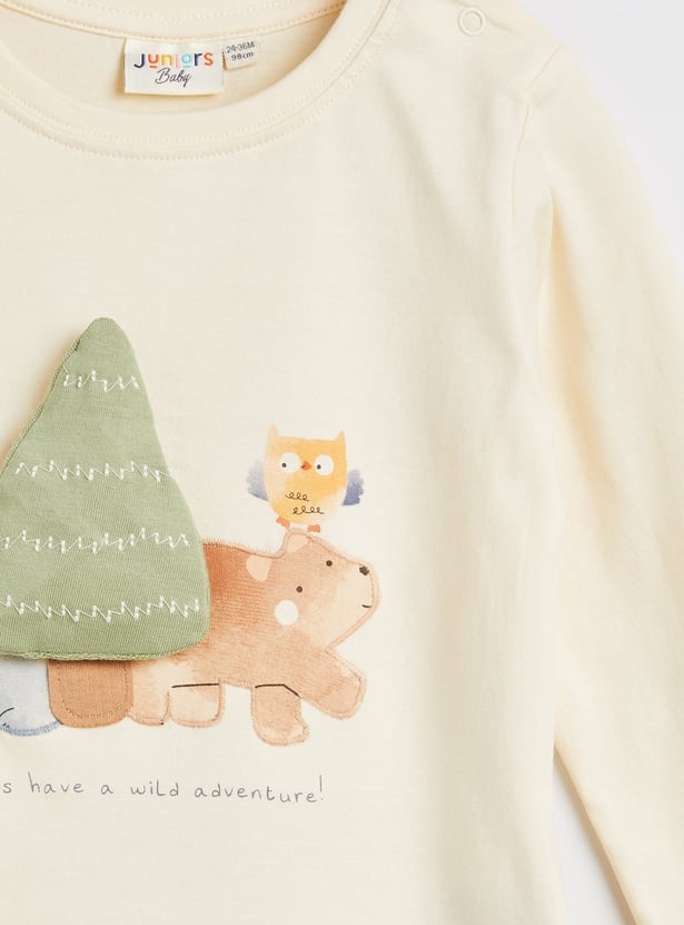 Juniors 3 Piece Applique T-shirt with Joggers Set