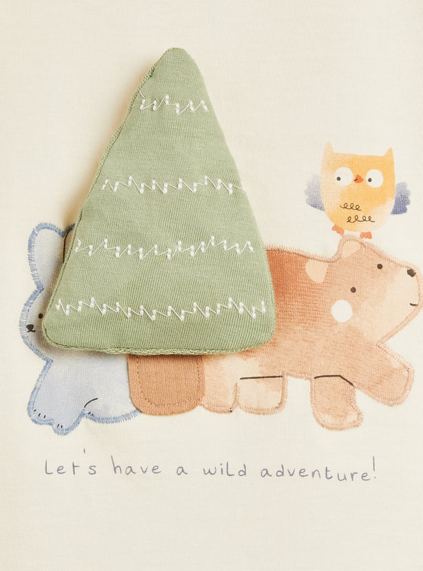 Juniors 3 Piece Applique T-shirt with Joggers Set