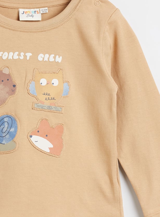 Juniors 3 Piece Applique T-shirt with Joggers Set