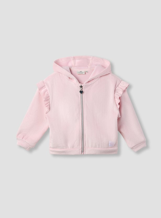 Juniors Textured Sweatshirt with Track Pants Set