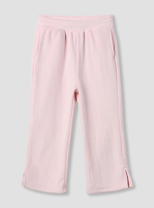 Juniors Textured Sweatshirt with Track Pants Set