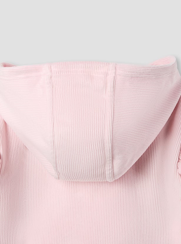 Juniors Textured Sweatshirt with Track Pants Set