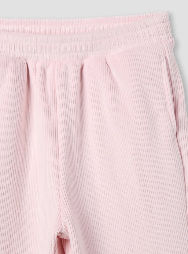 Juniors Textured Sweatshirt with Track Pants Set