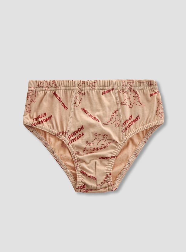 Juniors Dinosaur Print Briefs - Set of 5