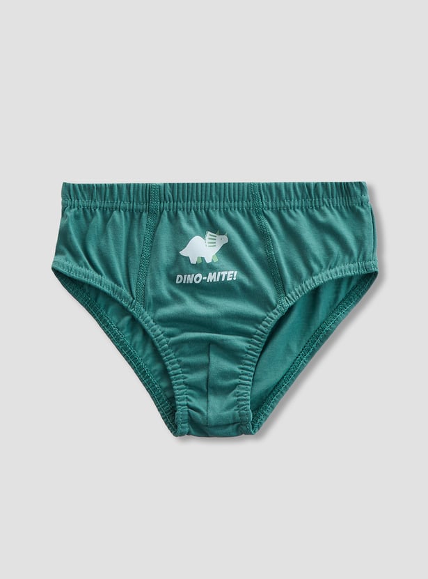 Juniors Dinosaur Print Briefs - Set of 5