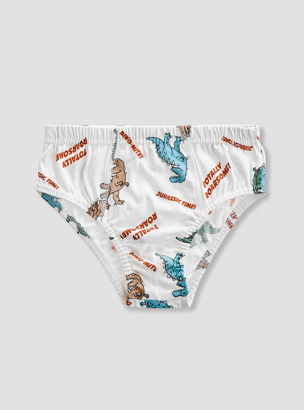 Juniors Dinosaur Print Briefs - Set of 5
