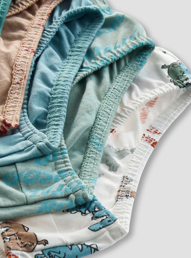 Juniors Dinosaur Print Briefs - Set of 5