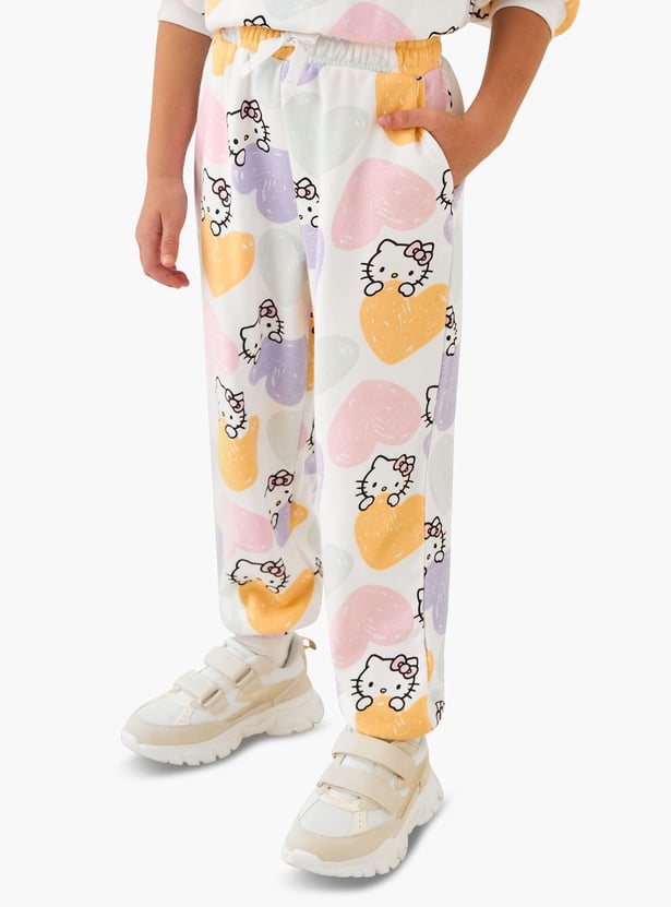 Juniors Hello Kitty Print Sweatshirt and Joggers Set