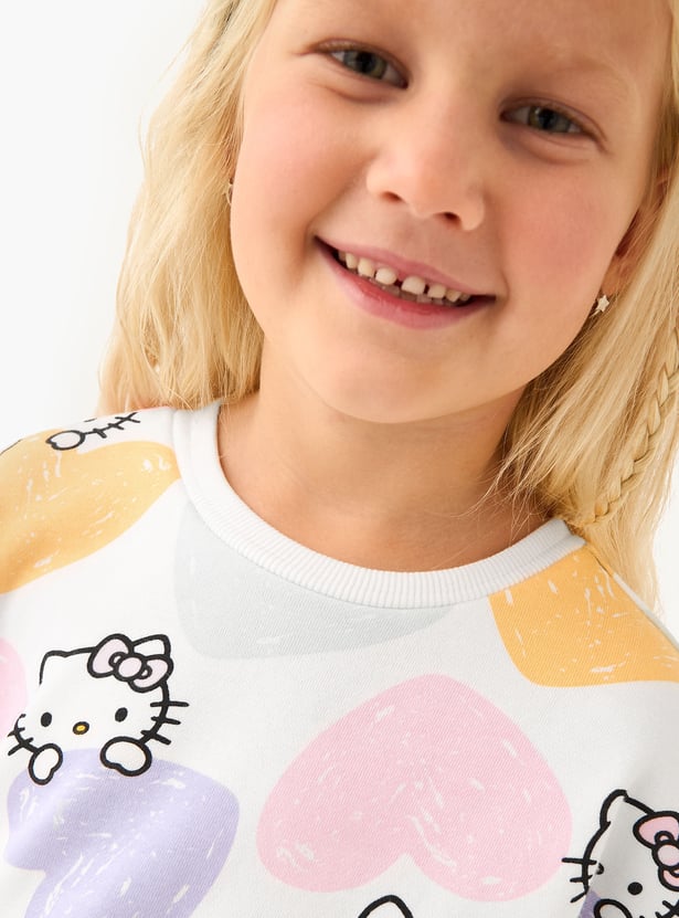 Juniors Hello Kitty Print Sweatshirt and Joggers Set
