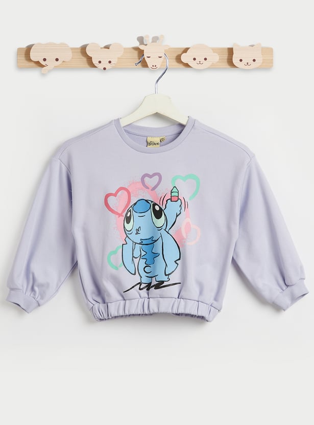 Stitch Print Sweatshirt and Joggers Set