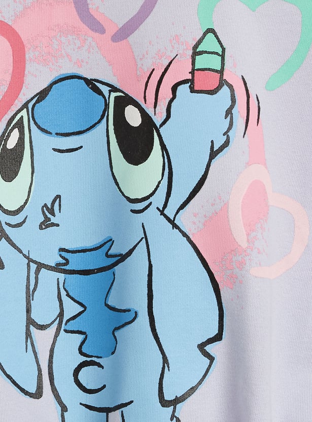 Stitch Print Sweatshirt and Joggers Set