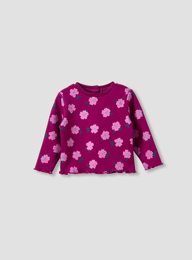 Juniors Floral Print T-shirt and Pants Set