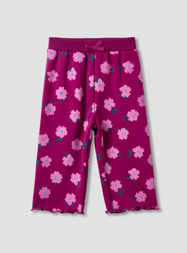 Juniors Floral Print T-shirt and Pants Set