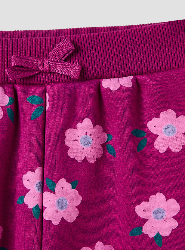 Juniors Floral Print T-shirt and Pants Set